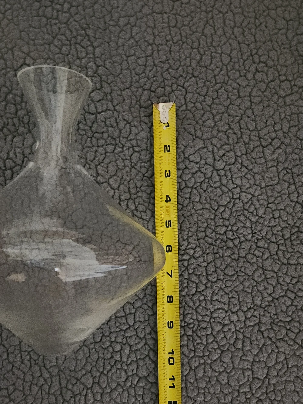 Clear Glass Vase 9 Inches Tall Wide Bottom